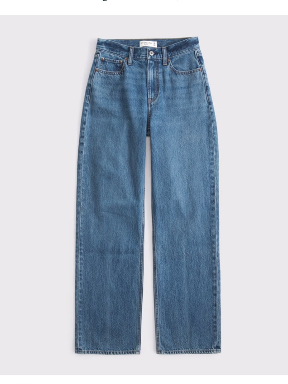 Abercrombie & Fitch High Rise Loose Jean 35 Long Medium Wash